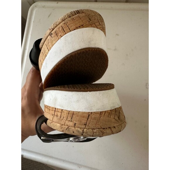 Michael Kors Women's Warren Leather Wedge Platform Open Toe Slides Shoes 10M - Picture 5 of 7